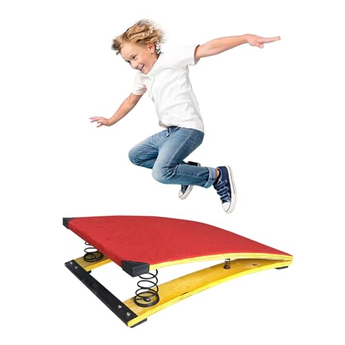 Gymnastics Springboard, Vault Training Springboard for Kids with Rubber Anti-Slip Mat Base, for Gymnastics Training, Home, Pool and Outdoor Exercise - size: 4 Springs-31.5"L x 19.7"W