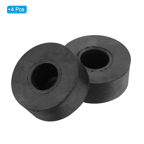 PATIKIL Vibration Isolation Washer 1" OD 0.4" ID 0.4" Thick, 4 Pack Rubber Round Anti Mechanical Damping Feet Pads, Black