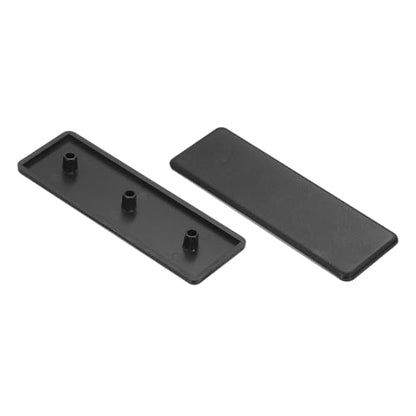 MECCANIXITY 20Pcs Standard Plastic Rectangle Aluminum Extrusion End Cap Black Hole Dia 7.2mm 120x40mm for Trolley, Fish Tank Rack, Storage Rack - size: 120x40mm