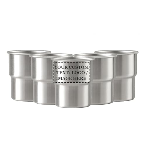 5 Pack Customized Logo/Text Stainless Steel Coffee Cups, for Drinking Coffee, Water, Wine, Beer and More, Widely Used for Parties, Events, Outdoors (Silver, 10oz / 300ml) - color: Silver