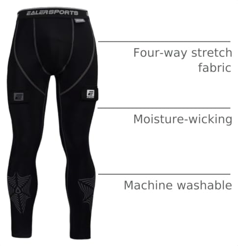 EALER Men’s Cut‑Resistant Compression Hockey Pants with Bio‑Flex Protective Cup – Jock Briefs for Men & Boys - color: Hcp200-men, size: Small