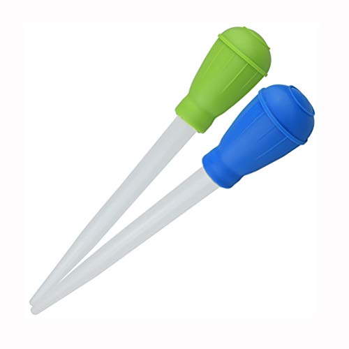 Haofy Mini Fish Dust Remover, 30ml 11in Manual Water Changer Dropper Tool for Shrimp, Daphnia, with Precise Measurement, Liquid Additive, Plastic Material, (Blue)