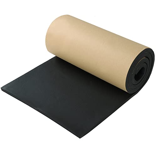 Sponge Neoprene with Adhesive Foam Rubber Sheet, 1/2" T x 12" W X 54" L, 4.5 Sqft for Weatherproofing,Gasket Seals, Crafts,Soundproof Padding, Vibration Dampening, Aquarium Leveling Mat