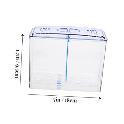 GALPADA Transparent Acrylic Betta Fish Breeding Box with Removable Divider Mini Isolation Hatchery Tank for Small Fish Survival and Observation Aquarium Incubator