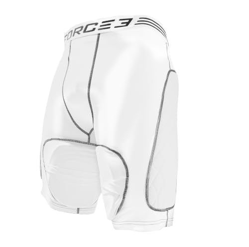 FORCE3 Men's Compression Baseball Catcher Sliding Shorts with Hero Tech Impact Protection - size: 3X-Large