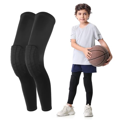 Newbyinn Knee Pad for Kid Youth 1 Pair, Black Padded Knee Leg Sleeve - size: Medium