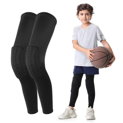 Newbyinn Knee Pad for Kid Youth 1 Pair, Black Padded Knee Leg Sleeve - size: Small
