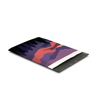 10x13 (100) Mountain Sunset Summer Designer Poly Mailers Waterproof Self Sealing Tear Resistant Polymailers Shipping Envelopes Premium Printed Bags For Small Businesses