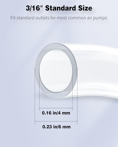 Pawfly Aquarium Airline Tubing 328 Feet Standard 3/16" Tubing for Fish Tank Air Pump Flexible Kink-Resistant Pure PVC Hose for Aquarium Garden Terrarium Pond