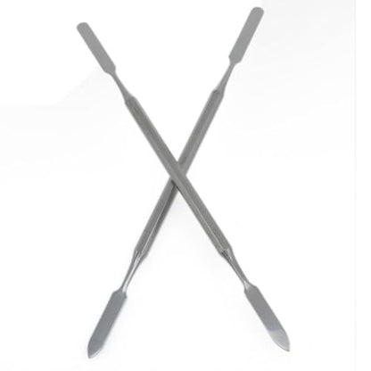 Silver Stainless Steel lab mini Double-Ended Spatula Double-Ended Spatula semi-Miniature Spatula Cone Arrow end18cm/7.08inch Flat end for Mixing Cement and Carving 2pcs