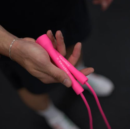 Speed Jump Rope by Dayan Kolev, 5mm PVC Skipping Rope, Great for Beginners and Advanced Athlets, Designed for Fitness, Cardio, Boxing & CrossFit, Adjustable length with Unbreakable Handles - color: Pink