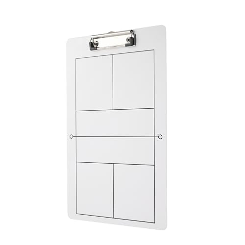 Double-Sided Dry Erase Pickleball Coaching Clipboard, White Board with Court Diagram