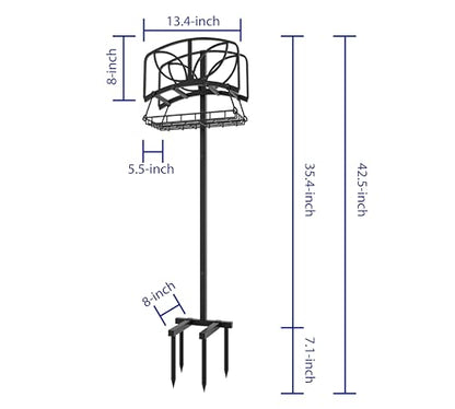 Fire Beauty Garden Hose Holder with Storage Basket,Heavy-Duty,80+ lb Capacity,Rust-Proof Stainless Steel,Organizes 150ft Hose for Patio&Yard,Leaf Design - style: Leaf Design