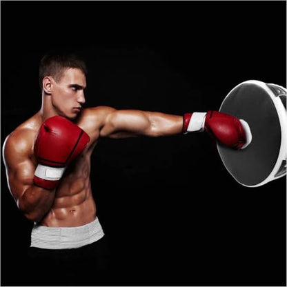 Aoneky Pro 14" Leather Punch Shield - Focus Mitt for Boxing, MMA & Kickboxing Training | Ultra-Lightweight Strike Pad with Shock-Absorbing Padding for Trainers & Partners - color: Black