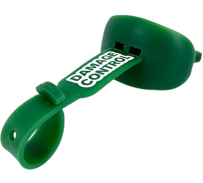 DAMAGE CONTROL Pacifier Football Mouth Guard – Permanent Strap – Green - color: Green