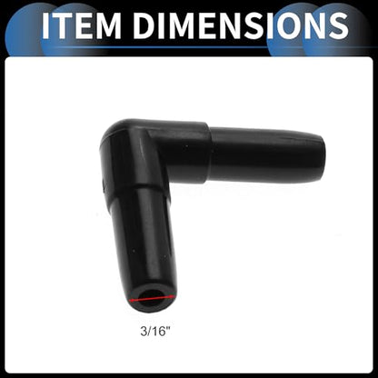 Plastic Hose Barb Fittings, 3/16" L Shaped 2 Way Barb Fitting Plastic Black, 10 Pcs - style: Elbow L