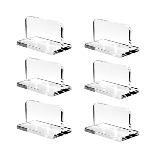 6Pcs Clear Acrylic Aquarium Lid Handles, Transparent Pulls Handles Fish Tank Cover Handle with Adhesive Sticker, Rectangle Aquarium Tank Lid Replacement Handle for Aquarium Fish Cover Holder