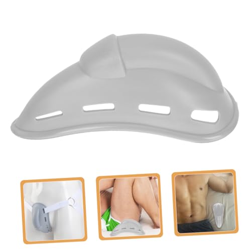 Reusable Breathable Groin Protector Cup for Men, Hard Gray Material Training Crotch Guard, One Size Fits Sports Protective Gear for Boxing and MMA