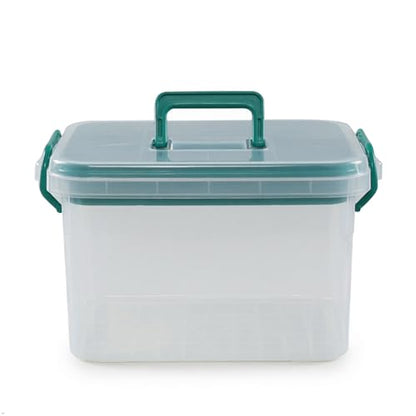 Clear First Aid Box Organizer with Compartments, Plastic Family Medical Supplies Storage Box