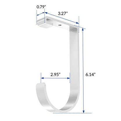 FLEXIMOUNTS 4 Pack Add-On Storage Flat Hooks, White - color: White, size: Flat Hook x 4