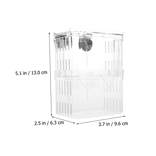 Mikikit 2Pcs Fish Breeder Box Aquarium Isolation Container with Suction Cups Large Fish Tank Hatchery Incubator Fry Breeding Case Acclimation Random Color