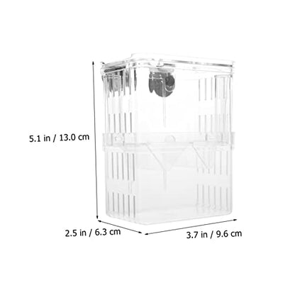 Mikikit 2Pcs Fish Breeder Box Aquarium Isolation Container with Suction Cups Large Fish Tank Hatchery Incubator Fry Breeding Case Acclimation Random Color