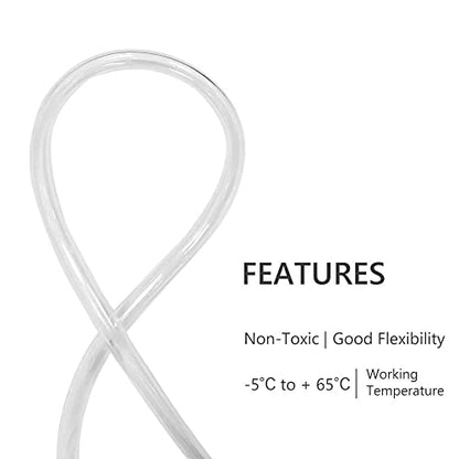 0.16in - (5/32 ID, 1/4 Inch OD) 25ft Clear Vinyl Tubing, Flexible Hybrid PVC Tubing Hose, Lightweight Plastic Tube UV Chemical Resistant Vinyl Hose, BPA Free and Non Toxic (4mm ID*6.4mm OD) - size: ID 0.16 INCH, style: 25 Feet
