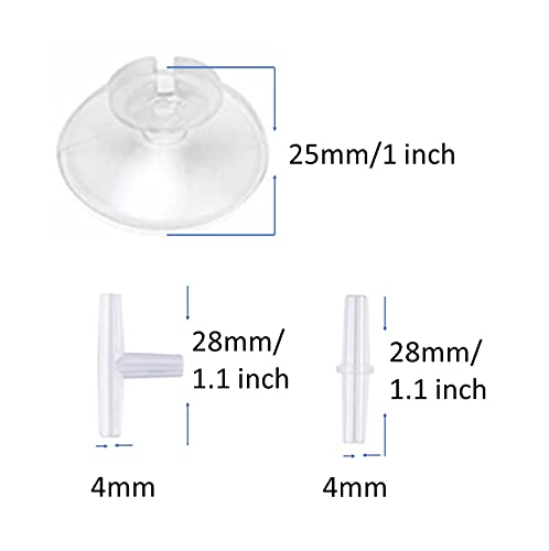 Flexible Air-Line Tubing for Aquarium, 10Meter/ 33Ft，4mm ID x 6mm OD, Silicone Tube, with 6 Suction Cups, 4 Connectors