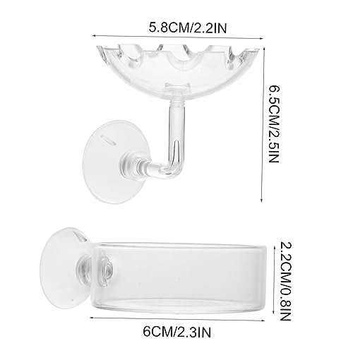 BESPORTBLE 2pcs Glass Shrimp Feeder Dishes for Aquariums Easy to Install Crystal Feeding Bowls for Shrimp and Fish Food Convenient and Practical Aquarium Accessories