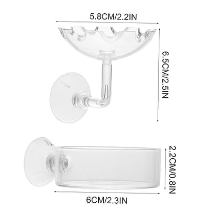 BESPORTBLE 2pcs Glass Shrimp Feeder Dishes for Aquariums Easy to Install Crystal Feeding Bowls for Shrimp and Fish Food Convenient and Practical Aquarium Accessories