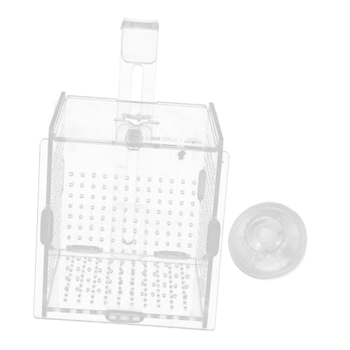 COLLBATH 1set Fish Isolation Box with Cups and Hook Acrylic Breeding Container for Fish Separation Tanks Design Prevents Jumping and