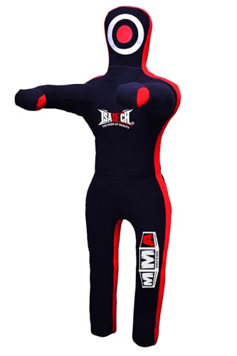 MMA Training Dummy, Professional Grappling Dummy for Wrestling and Combat Sports, Blue and Black, 5ft, 6ft Un-Filled - color: Black, size: 6ft (72")