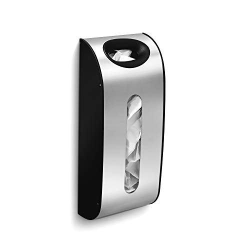 simplehuman Wall Mount Grocery Bag Dispenser, Brushed Stainless Steel