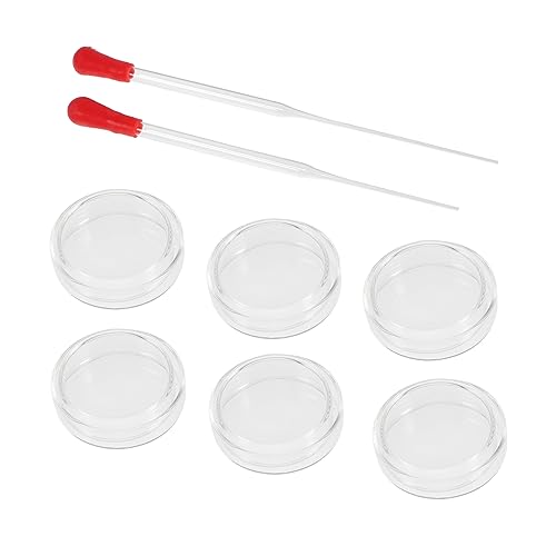 6pcs Petri Dishes Lids Transfer Pipettes Specimen Container for Science Lab