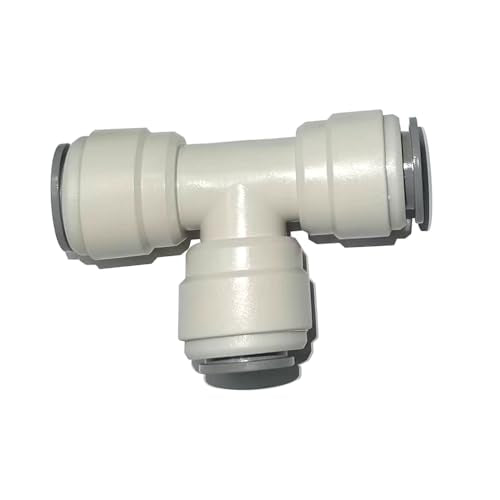 Acetal Copolymer 1/2" Tube OD (12.7mm) Tube Fitting, Union Tee Connector, Push to connect for RO water filter system parts (pack of 5) - style: Union Tee 1/2"