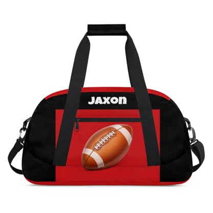 Personalized Boys Football Bag, American Football Bag, Black Red - color: Color 22