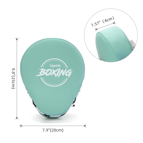 Valleycomfy Boxing Pads Curved Focus Punching Mitts for Men Women - color: Cyan