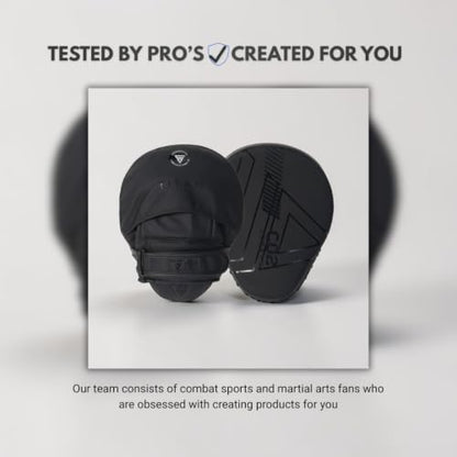 Titan Focus Mitts, Curved Boxing Pads, MMA Training Hand Pads, Black