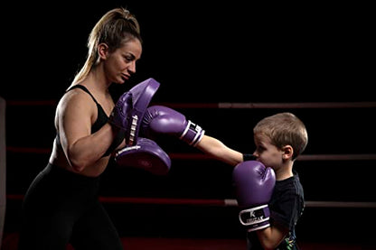 Kruzak Boxing Gloves for Kids 5-10 Years Training, Sparring, Kickboxing, Muay Thai, Martial Arts & MMA Fighting - Boys & Girls Punch Bag Mitts Training - color: Purple, size: 4 oz