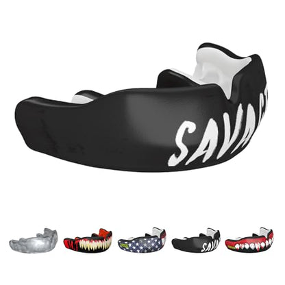 DAMAGE CONTROL Custom Fit Sports Mouthguard – Savage – 2-Week Process | Dentist-Designed, Boil & Bite Impression Kit, 2-Week Process, Hand-Fabricated Custom Fit, 3D Scan for Easy Reorders - color: Savage