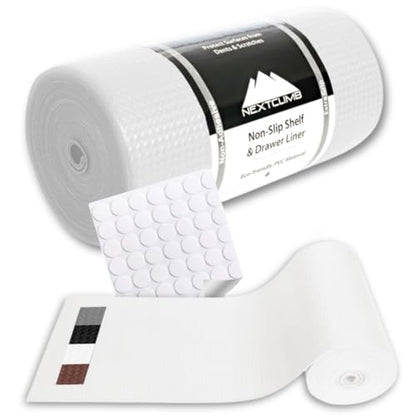 Kitchen Drawer Liners Shelf Liners for Kitchen Cabinets - Truly Non Slip, Non Adhesive Kitchen Cupboard Liners - Easy Cut/Fit, Protect Any Shelves, Wardrobe, Bathroom Surfaces (White, 30 x 600cm) - color: White, size: 11.8"W x 236.2"L