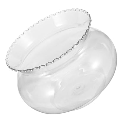 Hemobllo Small Round Transparent Fish Bowl Aquarium for Betta Fish Hydroponic Planter Compact Desktop Holder Versatile Landscape Ornament for Parties and Centerpieces