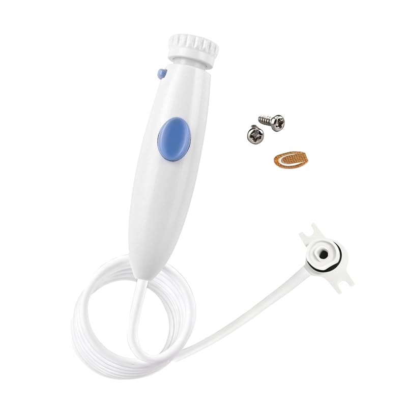 Replacement Handle Hose Parts Waterpik Replacement Parts Compatible with Waterpik water flosser WP-100 WP-300 WP-660 WP-662 WP-670 WP-672 WP-900 Oral Hygiene repair kit Accessories (White) - color: White