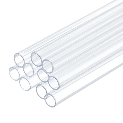 uxcell 10 Pcs Clear Plastic Rigid Tubing 4mm ID x 5mm OD, 0.5 Meters Length Round Polycarbonate Tubing for Aquarium Water Pipe, Water Cooling System, Plumbing - size: 4mm x 5mm