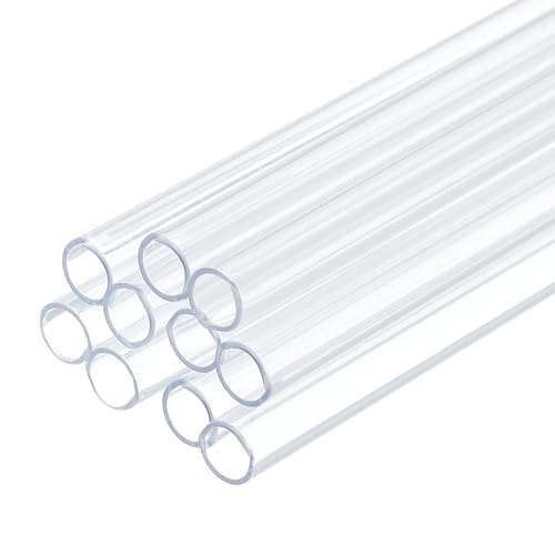 uxcell 10 Pcs Clear Plastic Rigid Tubing 4mm ID x 5mm OD, 0.5 Meters Length Round Polycarbonate Tubing for Aquarium Water Pipe, Water Cooling System, Plumbing - size: 4mm x 5mm