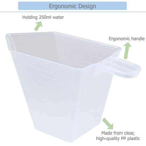 EIKS 6 Pack Measuring Cups with 250ml Capacity for Measuring Rice Bean Dry and Liquid Ingredient Laundry Detergent in Cooking Bakeware DIY Craft Painting Task