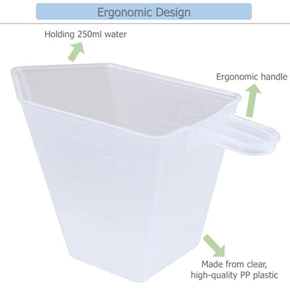 EIKS 6 Pack Measuring Cups with 250ml Capacity for Measuring Rice Bean Dry and Liquid Ingredient Laundry Detergent in Cooking Bakeware DIY Craft Painting Task