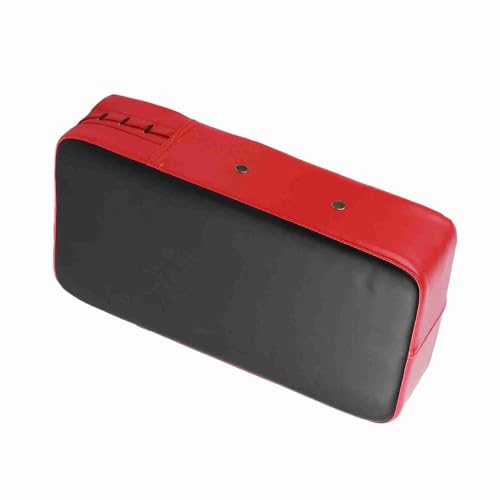Estink Taekwondo Punching Pads PU Leather Kicking Pad 40 X 20 X 10 Cm with Metal Hole Grip Bar and 5 Cm Elastic Band for Boxing Kick Training Adults and Teens - color: Red