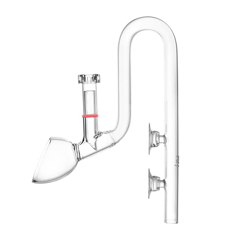 Aquarium Glass Lily Pipe,Unique Outflow Surface Skimmer.Ideal for Rimless Aquarium,1/2''(12/16mm) Tubing,C-Type Outflow 13mm/Standard.Item No.1321C.
