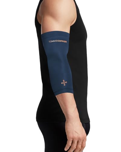 Tommie Copper BetterICE Elbow Wrap Cold Compression for Muscle Pain & Joint Soreness, Soft Flexible Gel, No Messy Leaks, Comfortable Fit - Medium, Dark Navy - size: M